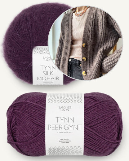 Cardigan Agnete | cardigan classique en motif verni avec Tynn Peer Gynt et Tynn Silk Mohair de Sandnes Garn 