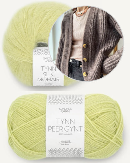 Cardigan Agnete | cardigan classique en motif verni avec Tynn Peer Gynt et Tynn Silk Mohair de Sandnes Garn 
