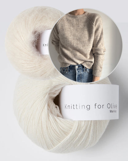 Aldeburgh Sweater | fine cable details made from Merino and Soft Silk Mohair by Knitting for Olive