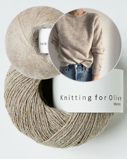 Aldeburgh Sweater | fine cable details made from Merino and Soft Silk Mohair by Knitting for Olive