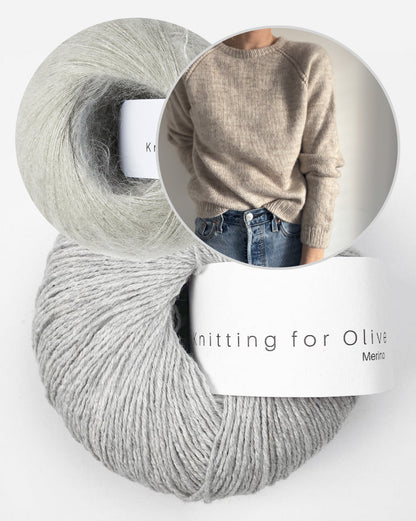 Aldeburgh Sweater | fine cable details made from Merino and Soft Silk Mohair by Knitting for Olive