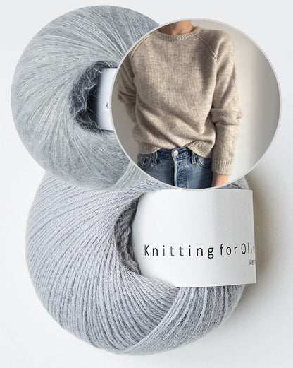 Aldeburgh Sweater | fine cable details made from Merino and Soft Silk Mohair by Knitting for Olive