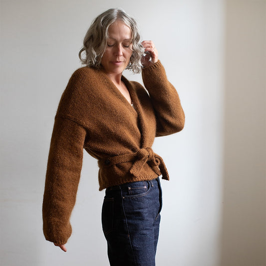 Fold Wrap | feminine wrap jacket in Atlas and Tynn Silk Mohair by Sandnes Garn