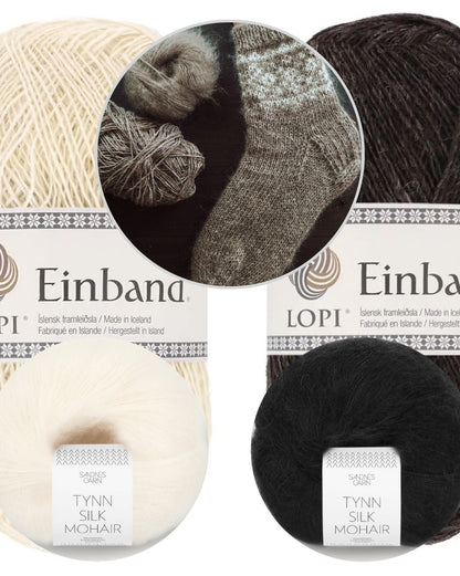 Arctic Sun Socks | Norweger-Socken aus Einband von Lopi Island und Tynn Silk Mohair von Sandnes