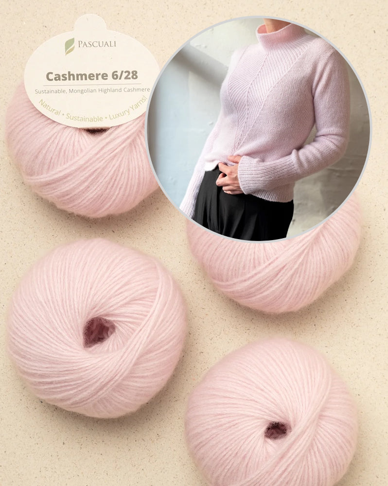 Arrow-pusero | erittäin imarteleva ja pehmeä, valmistettu Pascualin Cashmere 6/28 -langasta
