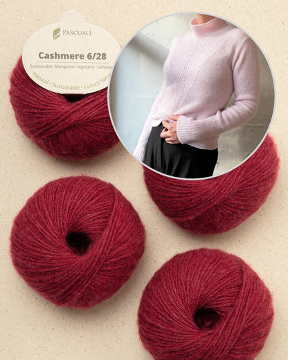 Arrow-pusero | erittäin imarteleva ja pehmeä, valmistettu Pascualin Cashmere 6/28 -langasta
