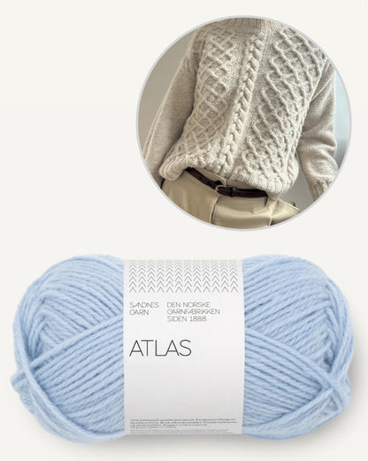 Maglione Asta | motivo a trecce casual realizzato con un solo filo di Atlas di Sandnes Garn