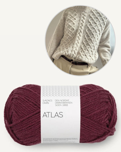 Maglione Asta | motivo a trecce casual realizzato con un solo filo di Atlas di Sandnes Garn
