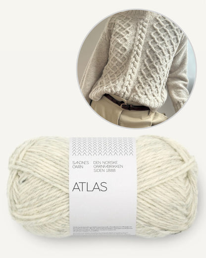 Maglione Asta | motivo a trecce casual realizzato con un solo filo di Atlas di Sandnes Garn