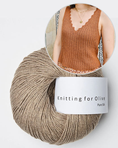 Bedruthan Camisole | inspired by cliff coast made from Pure Silk by Knitting for Olive