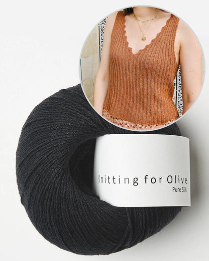 Bedruthan Camisole | inspired by cliff coast made from Pure Silk by Knitting for Olive