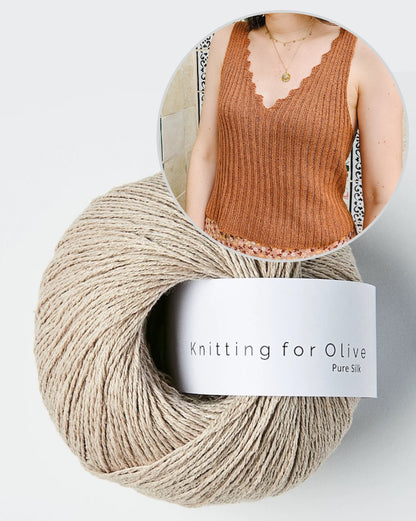 Bedruthan Camisole | inspired by cliff coast made from Pure Silk by Knitting for Olive