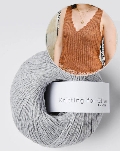 Bedruthan Camisole | inspired by cliff coast made from Pure Silk by Knitting for Olive