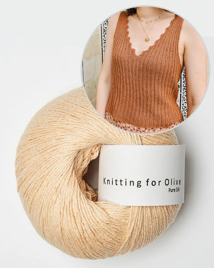 Bedruthan Camisole | inspired by cliff coast made from Pure Silk by Knitting for Olive
