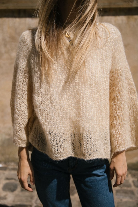 Agnes-sweater | sart oversizebluse i Le Gros Silk & Mohair fra Biches & Bûches