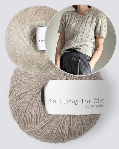 Braidy Loop Tee | bezaubernde Schulter mit Zopfmuster aus Cotton Merino und Soft Silk Mohair von Knitting for Olive