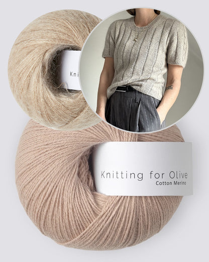 Braidy Loop Tee | bezaubernde Schulter mit Zopfmuster aus Cotton Merino und Soft Silk Mohair von Knitting for Olive