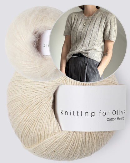 Braidy Loop Tee | bezaubernde Schulter mit Zopfmuster aus Cotton Merino und Soft Silk Mohair von Knitting for Olive