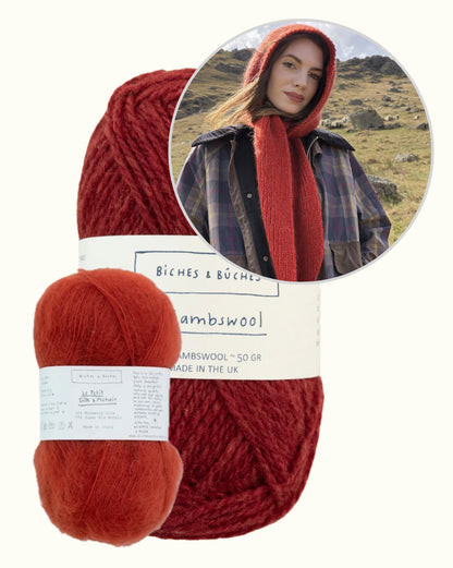 Briar Hood | romantiline kapuutsiga sall Biches & Bûchesi lõngadest Le Lambswool ja Le Petit Silk & Mohair