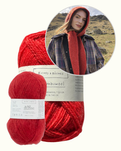 Briar Hood | romantiline kapuutsiga sall Biches & Bûchesi lõngadest Le Lambswool ja Le Petit Silk & Mohair