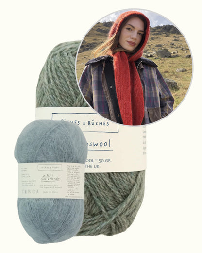 Briar Hood | romantiline kapuutsiga sall Biches & Bûchesi lõngadest Le Lambswool ja Le Petit Silk & Mohair