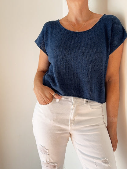 Drop Cut Tee Lite | simple made from Pure Silk by Knitting for Olive