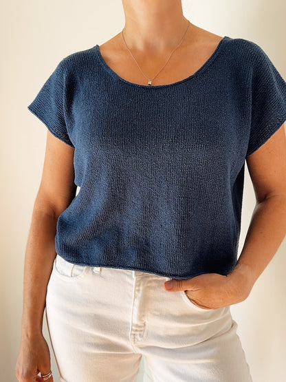 Drop Cut Tee Lite | simple made from Pure Silk by Knitting for Olive