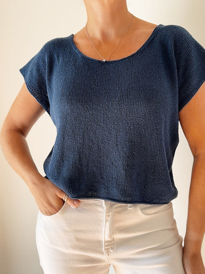 Drop Cut Tee Lite | simple made from Pure Silk by Knitting for Olive