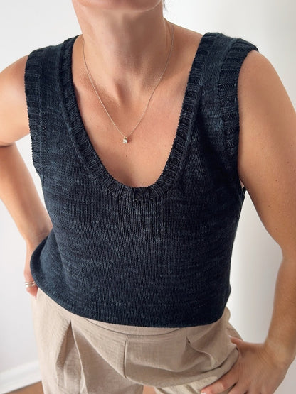 Moon Column Shirt | delicate basic top made from Summer Cashmere by Lana Grossa