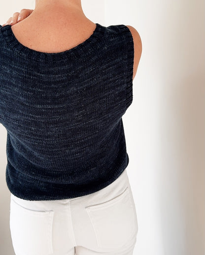 Moon Column Shirt | delicate basic top made from Summer Cashmere by Lana Grossa