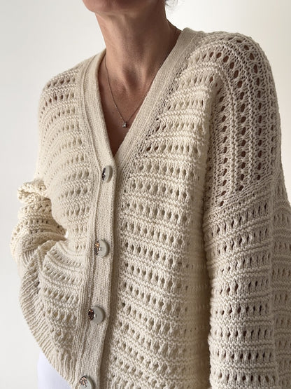 Yutori Cardigan | luxuriös und weich aus Camel DK von Pascuali