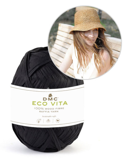 Cambodia Hat | gehäkelter Hut mit breiter Krempe aus Eco Vita Raffia