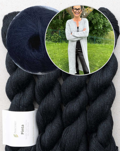 Catelyn Cardigan | Manteau décontracté en Pinta et Mohair Bliss de Pascuali