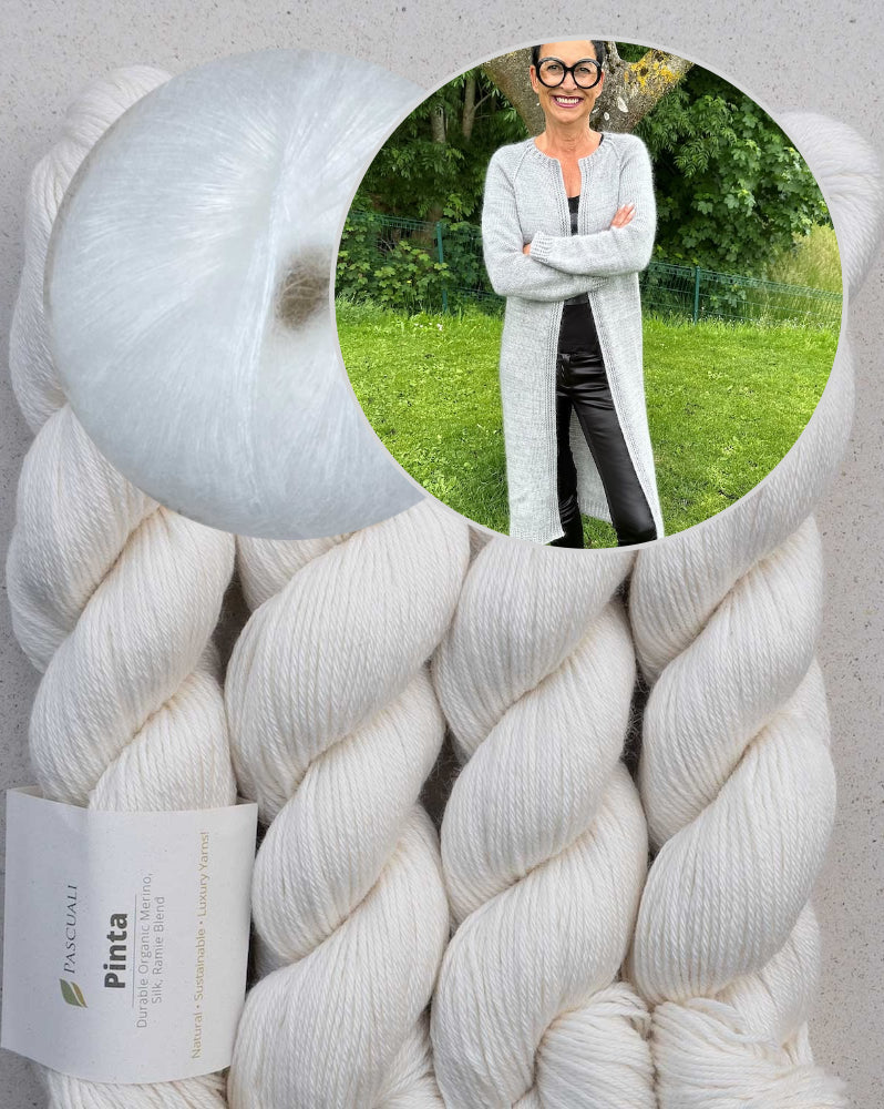 Catelyn Cardigan | Manteau décontracté en Pinta et Mohair Bliss de Pascuali