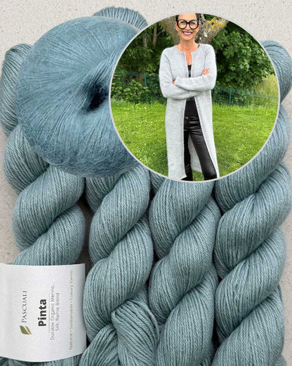 Catelyn Cardigan | Manteau décontracté en Pinta et Mohair Bliss de Pascuali