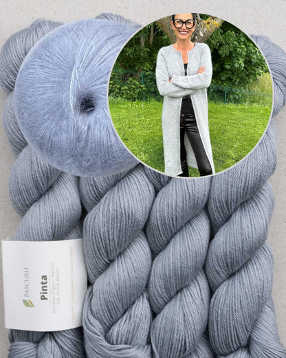 Catelyn Cardigan | Manteau décontracté en Pinta et Mohair Bliss de Pascuali