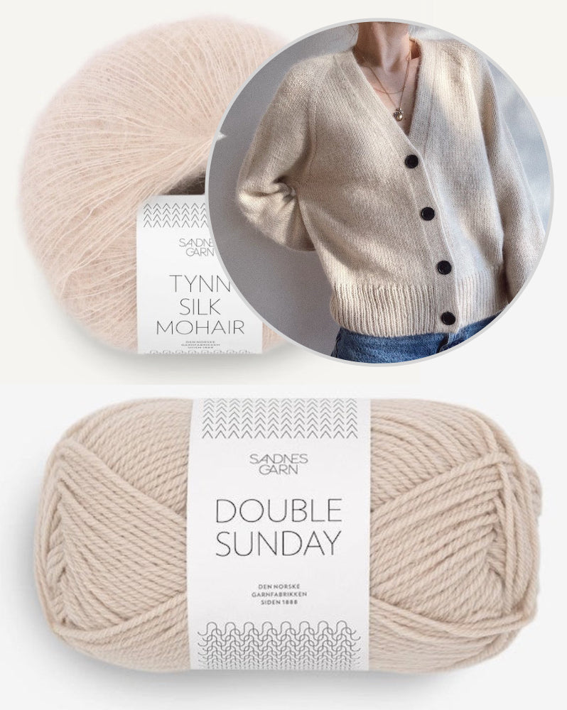 PetiteKnit, Champagne Cardigan aus Double Sunday und Tynn Silk Mohair von Sandnes Garn 14
