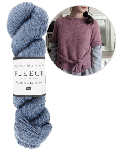 Closca Shirt | with bow detail made of Fleece Bluefaced Leicester DK from West Yorkshire Spinners