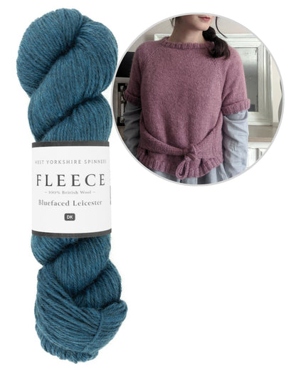 Closca Shirt | with bow detail made of Fleece Bluefaced Leicester DK from West Yorkshire Spinners