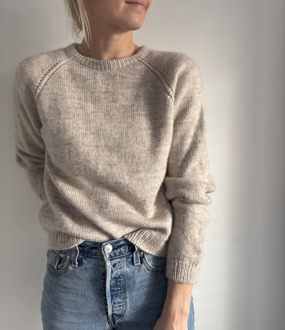 Aldeburgh Sweater | fine cable details made from Merino and Soft Silk Mohair by Knitting for Olive
