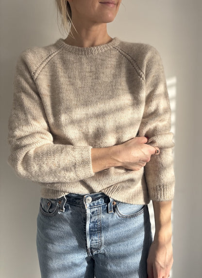 Aldeburgh Sweater | fine cable details made from Merino and Soft Silk Mohair by Knitting for Olive
