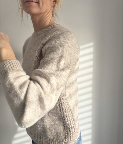 Aldeburgh Sweater | fine cable details made from Merino and Soft Silk Mohair by Knitting for Olive