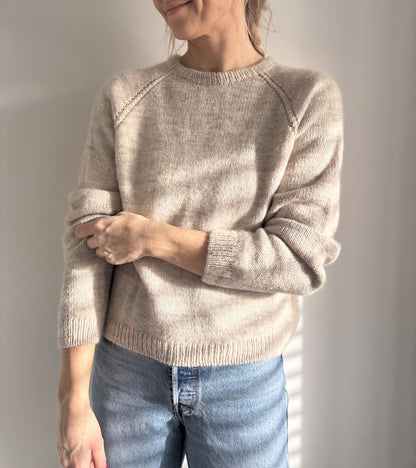 Aldeburgh Sweater | fine cable details made from Merino and Soft Silk Mohair by Knitting for Olive
