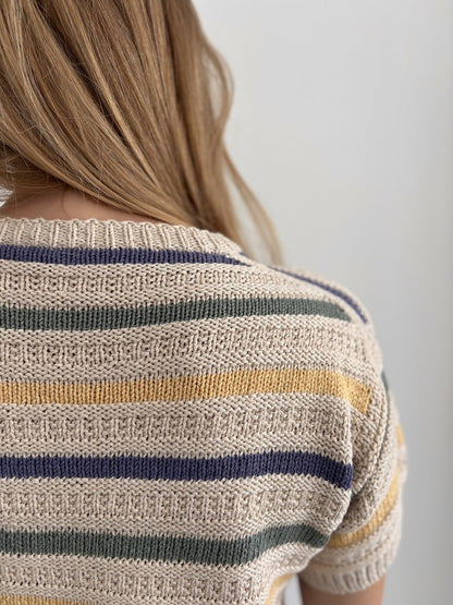 Stornoway Tee | stripes and pattern made from Line by Sandnes Garn