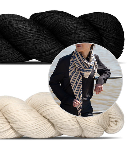 Contact | vabamaiguline peenikeste triipudega sall lõngast Cheeky Merino Joy, tootja Rosy Green Wool