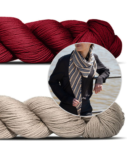 Contact | vabamaiguline peenikeste triipudega sall lõngast Cheeky Merino Joy, tootja Rosy Green Wool