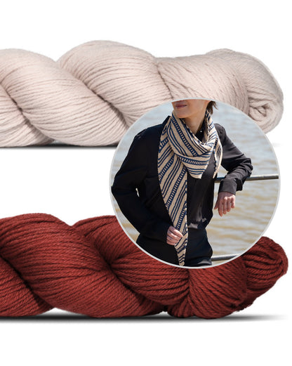 Contact | vabamaiguline peenikeste triipudega sall lõngast Cheeky Merino Joy, tootja Rosy Green Wool