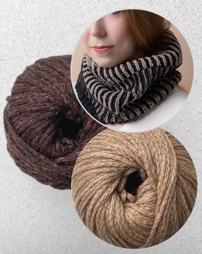 Cowl Desert Shade von Pascuali mit Gratisanleitung aus Camel DK 5