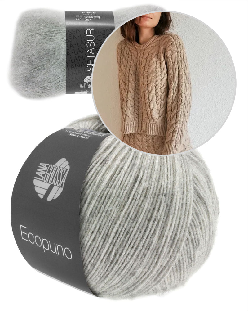 Ann-Kathrin Stoll Cozy Cable Sweater mit Ecopuno und Setasuri von Lana Grossa 8