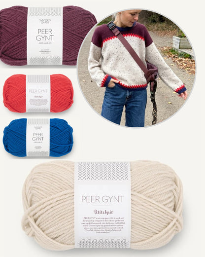 Pull croisé | avec des croix rouges en Peer Gynt de Sandnes Garn 
